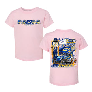 Brad Sweet Roar for Four Champion Design Toddler T-Shirt - Pink
