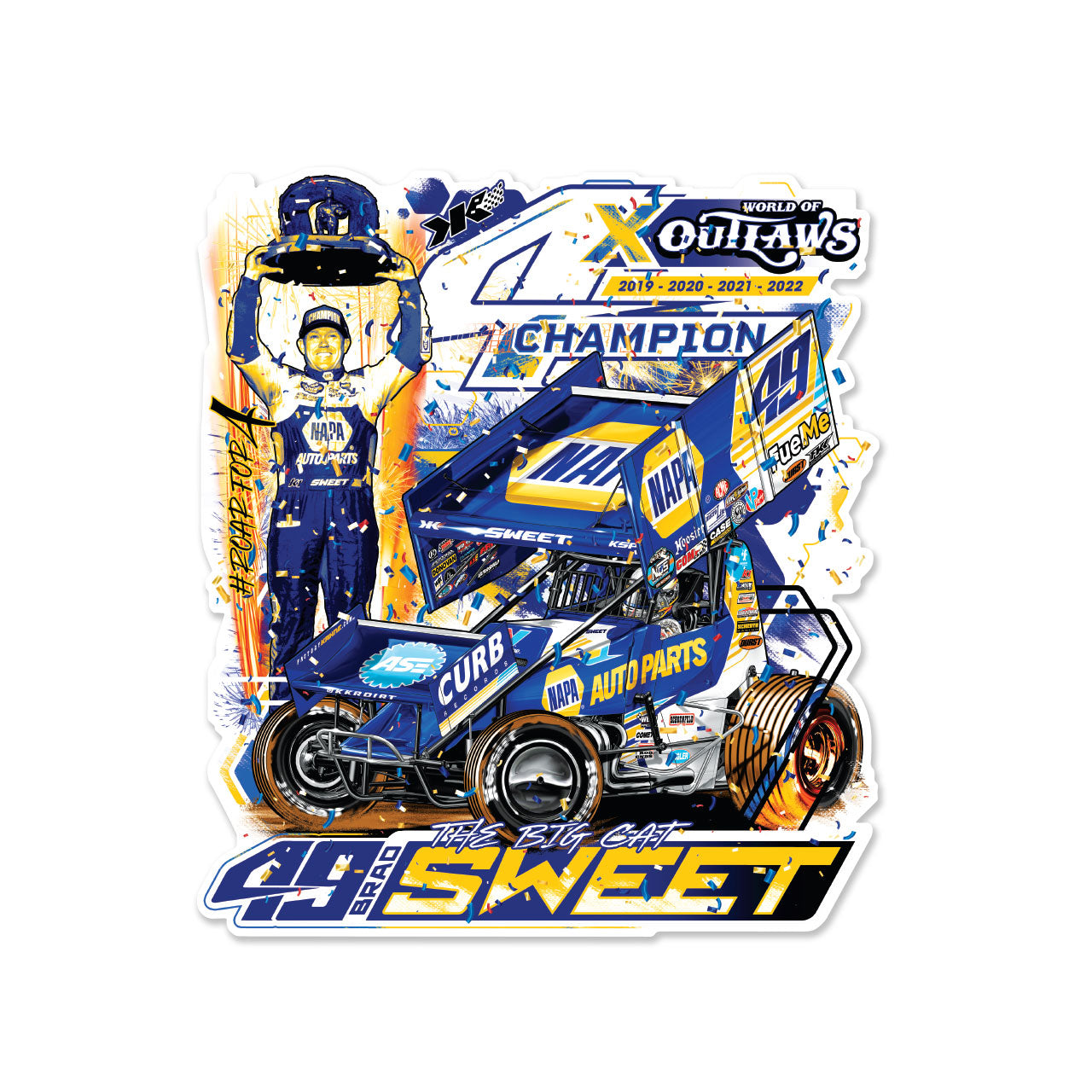 Brad Sweet Roar for Four Championship Decal