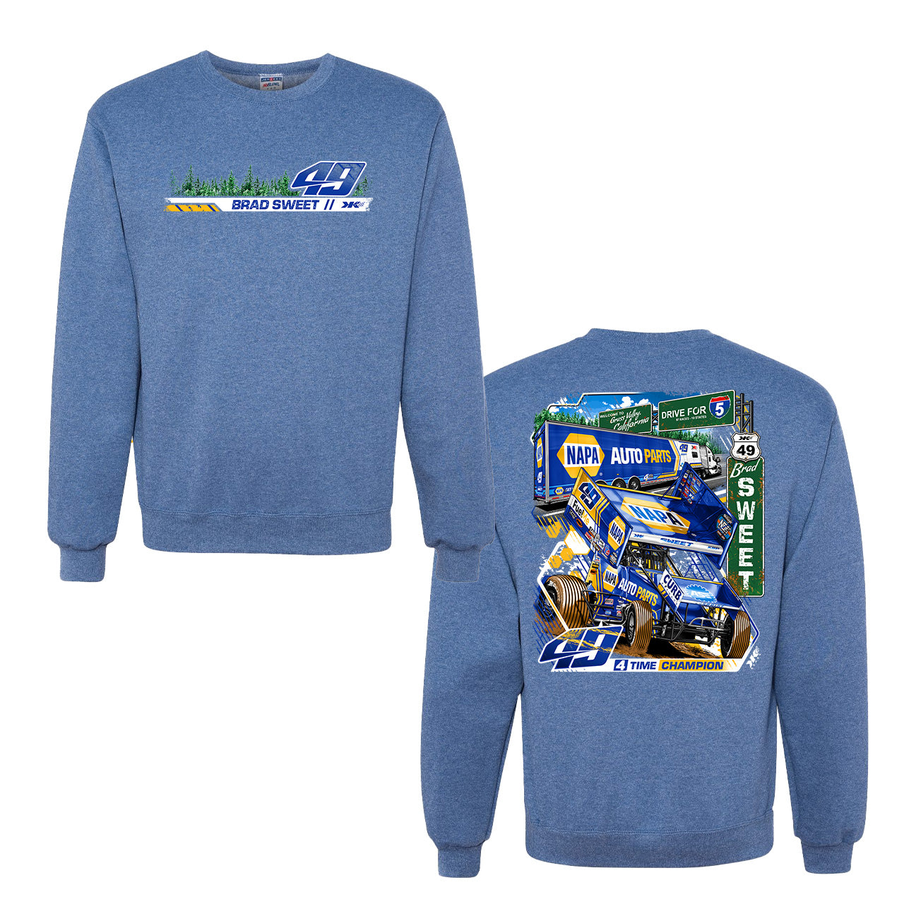 Brad Sweet Drive for 5 Crewneck - Vintage Navy