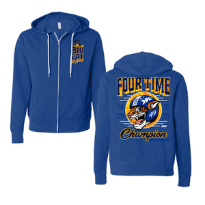 Brad Sweet Four Time Champ Lifestyle Zip-Up Hoodie - Cobalt Blue